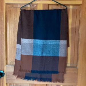 Plaid blanket scarf